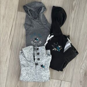 NHL Hooded Sweatshirts Casual Comfort San Jose Sharks Lot